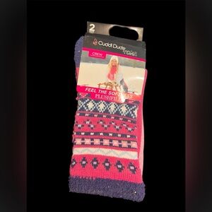 Cuddl Duds Girls' Pink Crew Socks